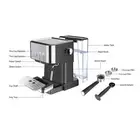US Semi Automatic Compact Coffee Machine 20 Bar Coffer Maker With Milk Frother