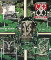 Macrame LAWN CHAIR PATTERNS: golfer fish buck sailboat eagle duck SEAT YOURSELF
