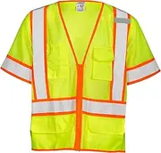 ML Kishigo Ultra-Cool Polyester Mesh Class 3 Surveyors Vest, Lime