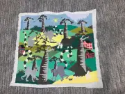 Textile Handmade Embroidery Art Madagascar Ring Tailed Lemur Baobab Tree Africa