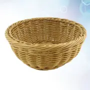 Round Bread Bowl Bread Storage Tray Circle Woven Tea Tray Rattan Bread Basket
