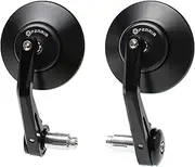 FENRIR CNC Aluminum Alloy Round Cafe Racer Retro Black Motorcycle Bar End Mirrors Side 22MM 7/8" Inch Handlebar Mirror Universal Rear View For M8/M6 Sport Naked Street Bike Cruiser Minimoto Scooter