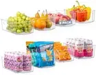 Clear Plastic Stackable Fridge Organizer Bins for Kitchen & Pantry Storage