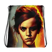 Emma Watson Drawstring Gym Bag Beach Athletic Cartoon Purse Backpack Duffle Sack