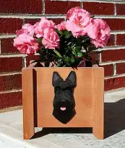 Scottish Terrier Planter Flower Pot Black