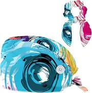 [YTYVAGT] Scrub Caps Women,Scrub Hats Suitable for Women,Circles Colorful Doodle Swirl