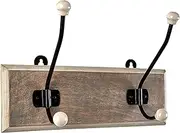 PERCHA Madera/Metal 2 POMOS Ceramica