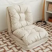 Aocloud Floor Sofa, Sofa Bed, Sofa Chair, Covertible Flip Chair, Recliner Chair, Foldable Floor Mattress, Lazy Sofa Bed, Adjustable Lounge Chair with 5 Position for Living Room, Office (Beige)
