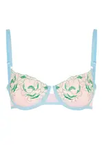 Dora Larsen Rue Floral-embroidered Tulle Underwired bra - Light Pink 36B