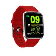116 Pro 1.3inch Large View Heart Rate Blood Pressure Monitor Multi-sport Modes Smart Watch RED COLOR