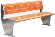 Outdoor Park Bench Park Outdoor Bench Wooden Double Backrest Stainless Steel Outdoor Bench Patio Leisure Patio Garden Bench(Medium)