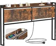Koreal Queen Headboard, Queen Headboard Only with 2 Outlets and 2 USB Ports, Adjustable Height Headboard Queen Size Wood Platform Bed Headboard with Storage Shelf
