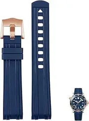 [BANDKIT] For Omega Seamaster 300 universe 007 Curved End Fluorous Rubber silicone watchband 20mm Watch Soft strap Men Replacement