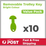 10x Trolley Keys Removable Shopping Cart Token for Coles/WWS/Aldi Trolleys