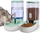 Automatic Dog Cat Feeder and Water Dispenser Gravity Food Feeder and Waterer Set