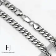 Men's 30" Silver Stainless Steel 7mm Miami Cuban Curb Chain Necklace + BOX