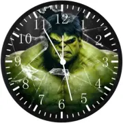 Hulk Superhero Black Frame Wall Clock Large 12" Glass Face Non-Ticking E78 NEW