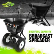 80 LBS 29 L Seeding Fertilizing Salting Adjustable Spreader w/ 12" Tires Black