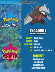 Pokemon Sword and Shield Excadrill 6IV VGC│Regular•Shiny•Sq.Shiny│