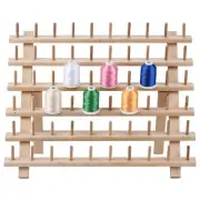 [Upgraded] 60 Spools Wooden Thread Holder, Thread Rack Organizer Stand with H...