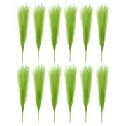 12 Pcs 17 Inch Faux Pampas Grass Artificial Boho Decor Grass Green