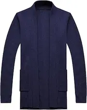 [Generic] Men's Soft Open Front Cardigan Sweater Shawl Collar Open Front Cardigan Shawl Collar Knit Sweater for Men