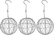 Perfk 3Pcs Metal Ball Wall Hanging Wire Planters Basket Metal Vases, for Indoor