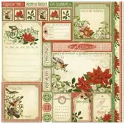 Graphic 45 Time to Flourish Collection Christmas 8" December Cut Apart Cardstock