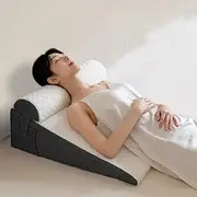 25cm Height Wedge Pillow Headboard, Bed Wedge with Removeable Pillow for After Surgery, Sleeping, Acid Reflux, Neck Pain, Back Pain, and Surgery Recovery