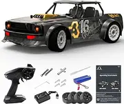 Hitish Remote Control Car, 1/16 Scale 30KM/H High Speed Fast RC Drift Car, 2.4Ghz Steering Control Full Scale Off-Road RC Car 4X4 Monster Truck Vehicle with Lights for Kids & Adults