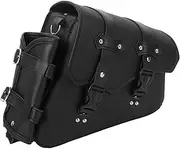 ELAYARD 1Pc Motorcycle Swingarm Bag Durable PU Side Bag with Quick Disconnect Buckle for Storing Keys Phones Convenient Tool Bag for Motorcycle Accessories Black