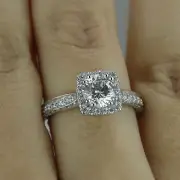 1 2/3 CT Beauty Diamond Engagement Ring Round Cut F-G/SI1-SI2 14K White Gold