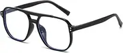 WAYIKK Transparent Computer Glasses Frame Women Men Square Eyewear Blocking Glasses Optical Spectacle,Bright black