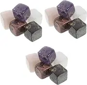 3sets Stone Ice Cubes Parties Whiskey Ice Cube Mold Drink Dispenser Stand Shaker Whiskey Rocks Drink Dispenser with Spout Wine Funnel Chilling Releaser Liquor Lid Quartz 6pcs*3