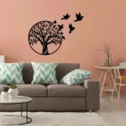 Door Decor Tree of Life Multicolor Metal Small Solid Modern Wall Mounted Adult