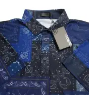G/FORE Golf Bandana Print Tech Pique Slim Fit Mens XL Stretch Polo Shirt $120