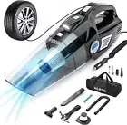 4-in-1 Car Vacuum Cleaner High Power Tire Inflator & Digital Tire Pressure Gauge