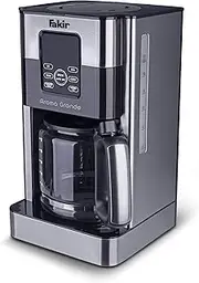 [Fakir] 9233001 Aroma Grande/Coffee Machine, Filter Coffee Machine with Glass Jug, with Touch Display, Water Level Indicator, up to 12 Cups, Stainless Steel, Silver, 1000 Watt