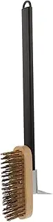 1pc Pizza Oven Brush Pizza Broom Deck Oven Brush Pizza Oven Broom and Scraper Dryer Stand Top Cutter Fryer Pastry and Basting Savers Cleaning Brush Kitchen Stove Brush Alloy Black