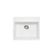 CARYSIL Waltz Granite Kitchen Sink - 560 x 510mm Single Bowl - Snova White - Top/Under Mount