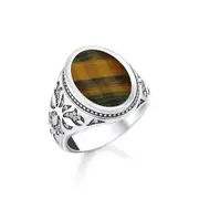 Buy Rebel Wolf ring with gold-blue tiger's eye by Thomas Sabo online - THOMAS SABO Australia