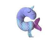 Narwhal Mermaid Soft Purple And Pink Silver Travel Neck Pillow Plush Animal