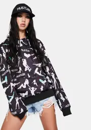 [Reason] x Hustler Pattern Hoodie