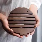 Simple Table Mat Solid Wood Dishes Mat Dining Table Decoration Cup Pad Home