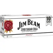 Jim Beam White Zero Sugar Cola Cans 375mL (10pack)