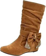 [SBGMoSJ] Black Knee High Western Boots Black Western Boots Women Flat Knee High Boots Ladies Heel Womens Brown Leather Boots Mid Calf Low Heel Womens White Cowboy Boots No Heel