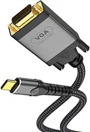 Type C to VGA Cable 1080P Display Adapter Cord Wire with Gold Plated Connectors for Large Screen Expansion 2m Long
