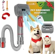 IZSOHHOME Compatible with Dyson V7 V8 V10 V11 V15,Dog Cat Brush for Shedding and Grooming,with Three Replacement Heads,Massage the skin,Easy to Clean Comb for Long or Short Haired Pets,Pet Brush Kit