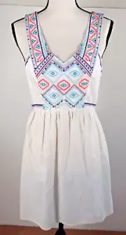 American Eagle DRESS women 6 EMBROIDERED Babydoll TANK Peasant Boho hippie - NEW