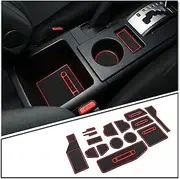 LLKUANG Interior Cup Holder Inserts, Center Console Liner Mats, for Toyota FJ Cruiser 2007-2021 Anti Slip Mat Door Slot Pad Cup Cushion Groove Mat 15-pc Set